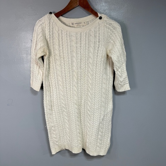 Zara Sweaters - Zara Knit Women’s Sweater Dress sz L Cotton/Angora # D328-A